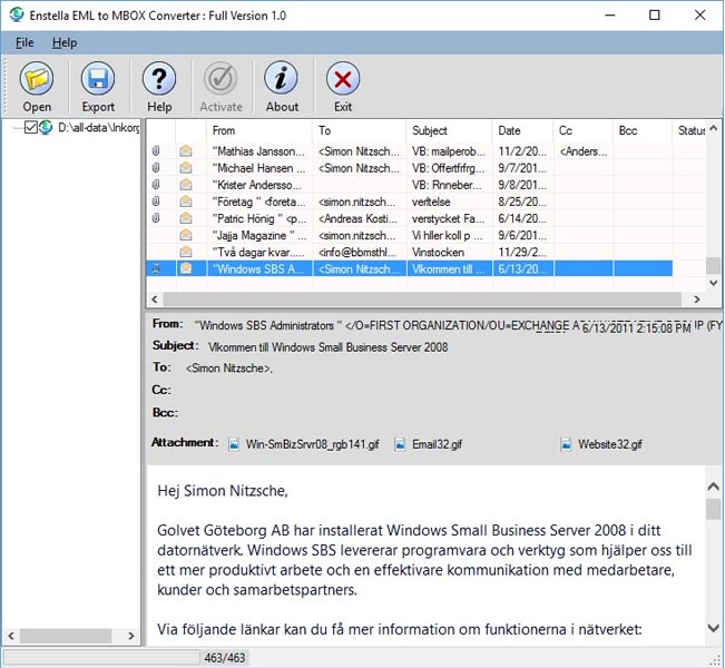 EML to MBOX Converter Software screenshot