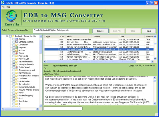 Convert EDB to MSG 3.0 screenshot