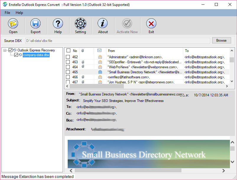 Enstella Outlook Express Converter screenshot