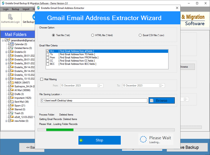 gmail email address extraction