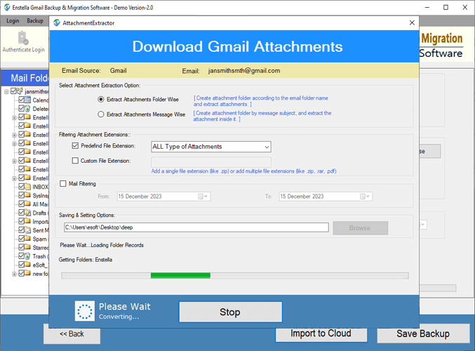 Extract Gmail email attachments
