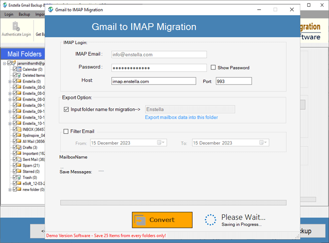 gmail to imap email migration