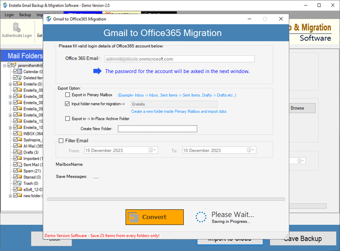 Gmail to Office365 migration