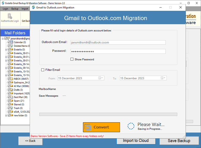 Gmail to Outlook.com migration