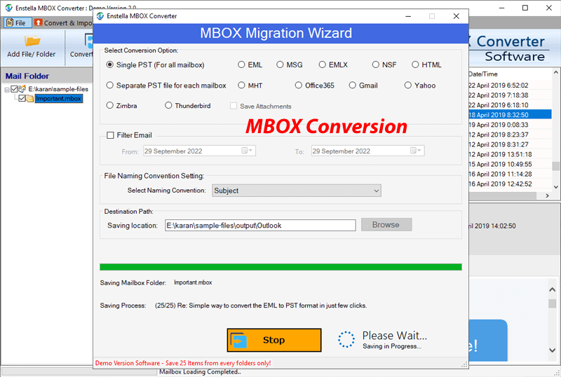 Convert MBOX