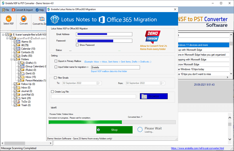 Import NSF to Office365