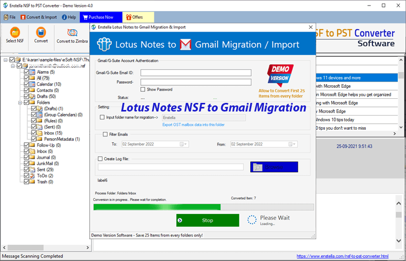 Migrate NSF to Gmail